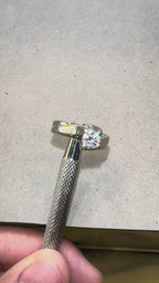 The Cantilever — Modern Solitaire Moissanite Ring in Sterling Silver